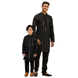 VASTRAMAY Boys Embroidered Regular Mirror Work Kurta & Pyjamas-picture-33