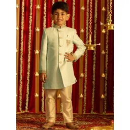 VASTRAMAY Boys Embroidered Sherwani Set-picture-34