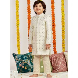 VASTRAMAY Boys Embroidered Sherwani Set-picture-35