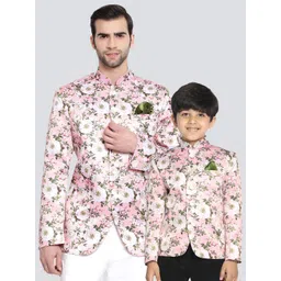 VASTRAMAY Boys Floral Printed Slim-Fit Bandhgala Jodhpuri Blazer-picture-36