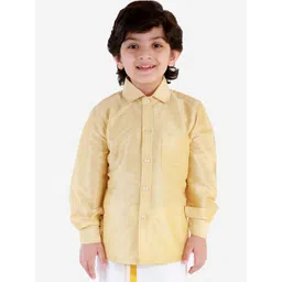 VASTRAMAY Boys Gold-Toned Opaque Ethnic Shirt-picture-58