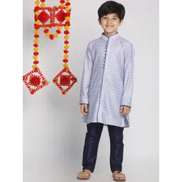 VASTRAMAY Boys Lavender Ethnic Motifs Printed Regular Kurta with Pyjamas-picture-35