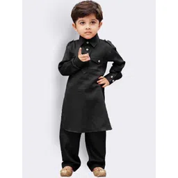 VASTRAMAY Boys Long Sleeves Kurta with Pyjamas-picture-21
