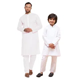 VASTRAMAY Boys Mandarin Collar Pure Cotton Kurta With Pyjamas-picture-42