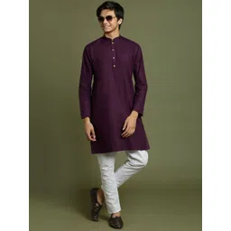 VASTRAMAY Boys Mandarin Collar Regular Straight Kurta with Pyjamas-picture-41