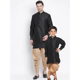 VASTRAMAY Boys Mandarin Collar Straight Kurta with Dhoti Pants-picture-10