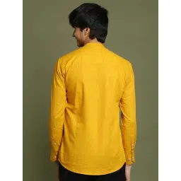 VASTRAMAY Boys Mustard Solid Full Sleeves Kurta image 3