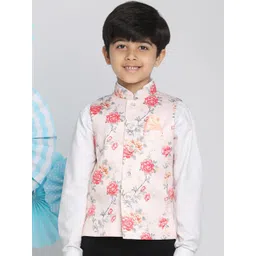VASTRAMAY Boys Peach-Coloured & Pink Digital Printed Slim-Fit Woven Nehru Jacket-picture-55