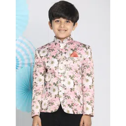 Vastramay Boys Pink Floral Jodhpuri Blazer-picture-46