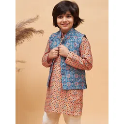 VASTRAMAY Boys Printed Nehru Jacket-picture-37