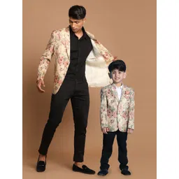 VASTRAMAY Boys Printed Notched Lapel Blazers-picture-30