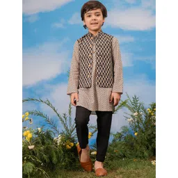 VASTRAMAY Boys Printed Regular Kurta with Dhoti Pants-picture-16