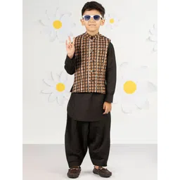 VASTRAMAY Boys Printed Regular Pure Cotton Kurta with Patiala-picture-17