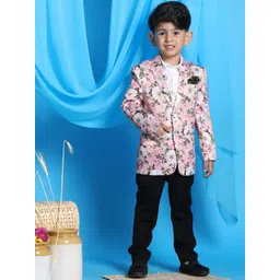 VASTRAMAY Boys Printed Single Breasted Blazer image 3