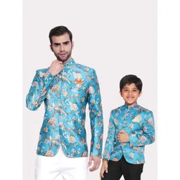 VASTRAMAY Boys Printed Slim Fit Bandhgala Jodhpuri Blazer-picture-31