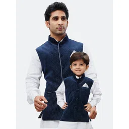 VASTRAMAY Boys Printed Velvet Nehru Jacket-picture-29