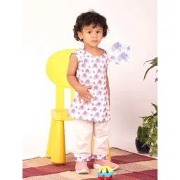 VASTRAMAY Boys Purple Printed Kurta Sets-picture-10