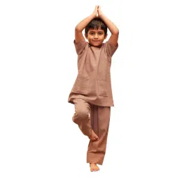 Vastramay Boys Rose Pink Cotton Short Kurta with Trousers-picture-21