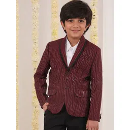 VASTRAMAY Boys Self-Design Single-Breasted Slim-Fit Blazer-picture-20
