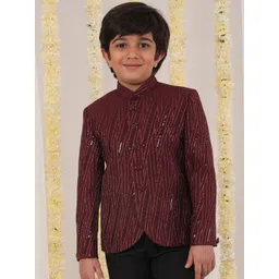 VASTRAMAY Boys Self-Design Slim-Fit Single Breasted Blazer-picture-54