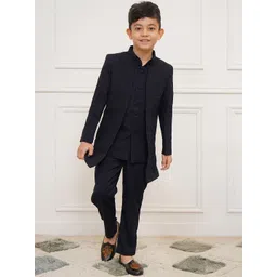 Vastramay Boys Slim Fit Embroidered Sherwani Set-picture-24