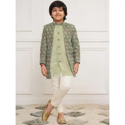 Vastramay Boys Slim Fit Embroidered Sherwani Set-picture-25