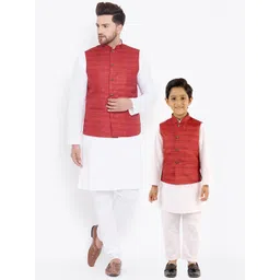 VASTRAMAY Boys White Kurta with Pyjamas-picture-39