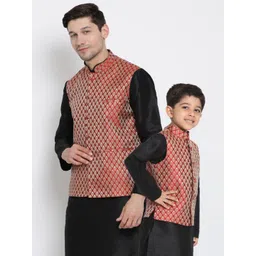 VASTRAMAY Boys Woven-Designed Nehru Jacket-picture-13