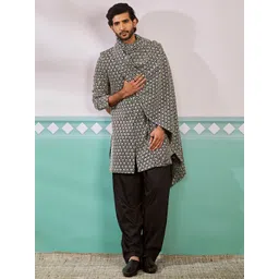 VASTRAMAY Embroidered Sherwani & Patiala With Dupatta Set-picture-29