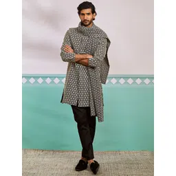 VASTRAMAY Embroidered Sherwani & Pyjama With Dupatta Set-picture-28