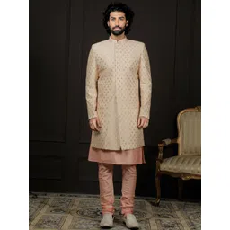VASTRAMAY Embroidered Sherwani Set-picture-19