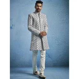 VASTRAMAY Embroidered Sherwani Set-picture-17