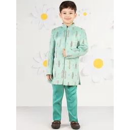 VASTRAMAY Embroidered Velvet Sherwani Set-picture-33