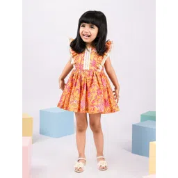 VASTRAMAY Floral Print Ruffled Fit & Flare Dress-picture-23