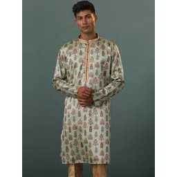 VASTRAMAY Floral Printed Mandarin Collar Straight Kurta-picture-21