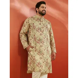 VASTRAMAY Floral Printed Mandarin Collar Straight Kurta-picture-37