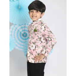Vastramay Full Sleeves Floral Printed Jodhpuri Jacket - Pink image 4