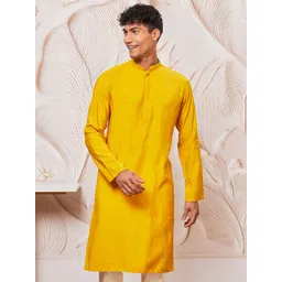 VASTRAMAY Geometric Embroidered Mandarin Collar Thread Work Straight Kurta-picture-36