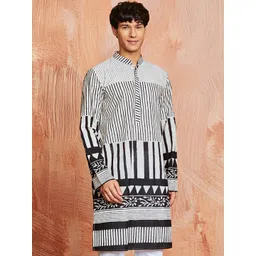 VASTRAMAY Geometric Printed Cotton Straight Kurta-picture-30