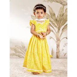 VASTRAMAY Girls Bandhani Printed Cotton Ready to Wear Lehenga & Choli With Dupatta-picture-29