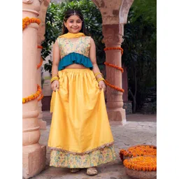 VASTRAMAY Girls Embroidered Sequinned Ready to Wear Lehenga & Blouse With Dupatta-picture-20