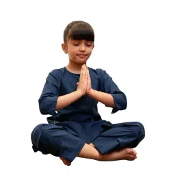 Vastramay Girls Navy Blue Kurta with Pyjamas-picture-27