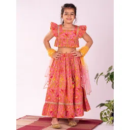 VASTRAMAY Girls Printed Ready to Wear Lehenga & Blouse With Dupatta-picture-20