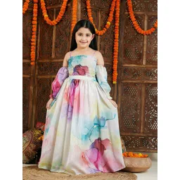 VASTRAMAY Girls Printed Satin Ready To Wear Lehenga Choli-picture-41