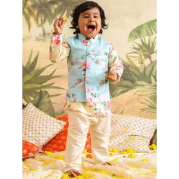 VASTRAMAY Infant Boys Floral Printed Woven Nehru Jacket-picture-35