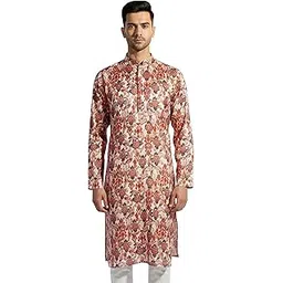 vastramay JBN Men's Cream Satin Kurta-picture-53