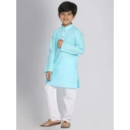 VASTRAMAY Kids Aqua Regular Fit Kurta Set-picture-13