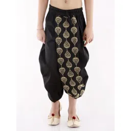VASTRAMAY Kids Black & Gold Embroidered Dhoti-picture-29