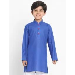 VASTRAMAY Kids Blue Modern Fit Kurta-picture-25