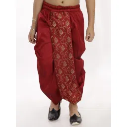 VASTRAMAY Kids Maroon Embroidered Dhoti-picture-40